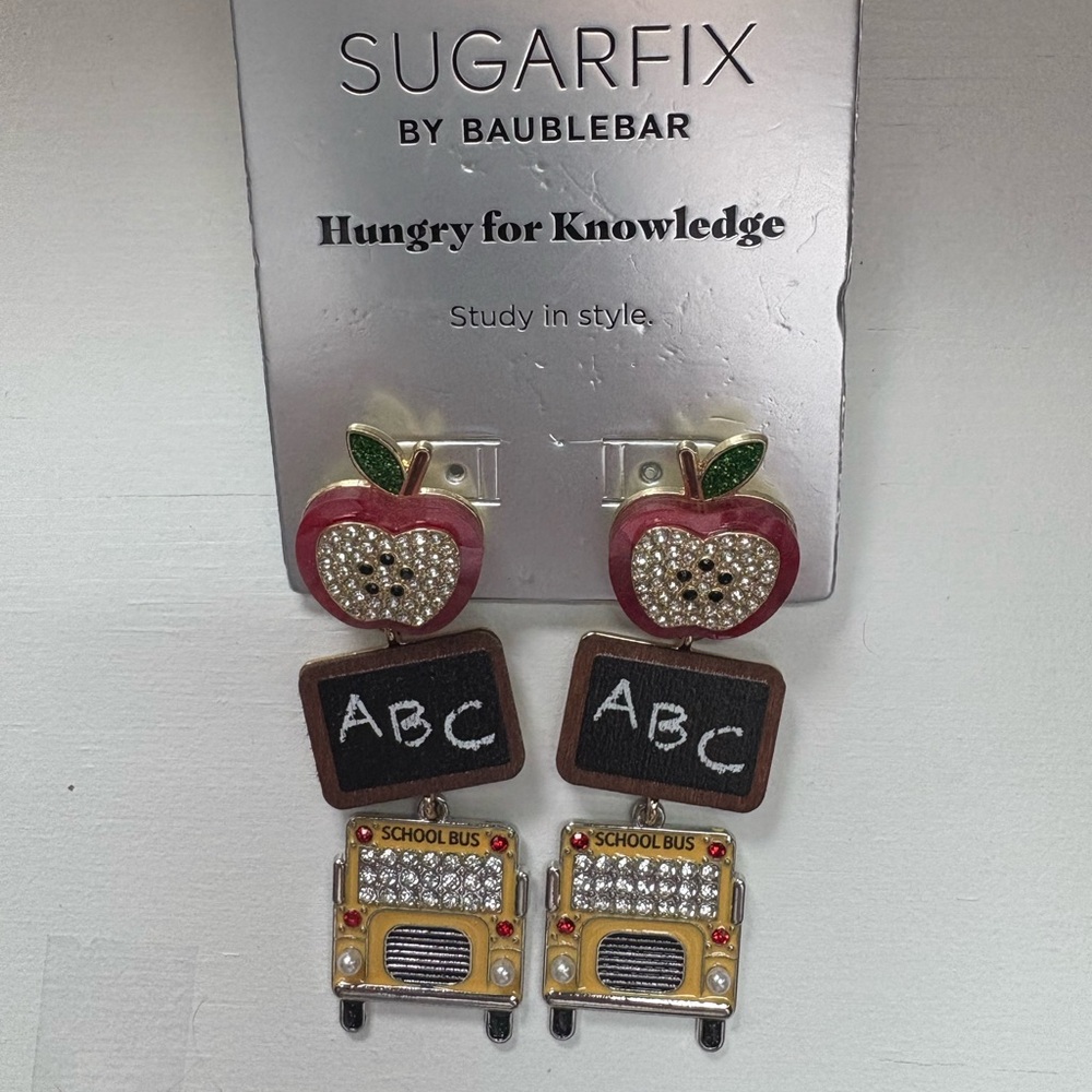 Apple and School Bus Earrings